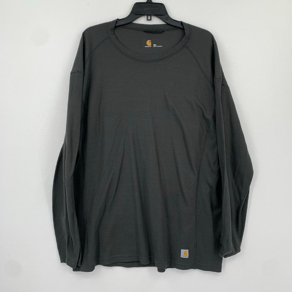 Carhartt Force Thermal Shirt Gray Mens‎ 4XL Cotton Blue Collar Winter Work Job